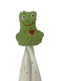 Bio Schmusetuch Frosch Maigrün – 45×45 cm, Bio-Baumwolle, personalisierbar — Ansicht 4