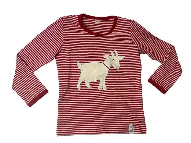 Bio Langarmshirt Ziege – 100 % Bio-Baumwolle, handgefertigt Deutschland — Pat & Patty