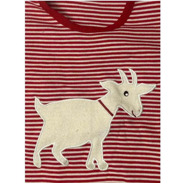Bio Langarmshirt Ziege – 100 % Bio-Baumwolle, handgefertigt Deutschland