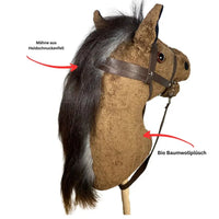 Organic Hobby Horse Abraxas with Bridle – Handmade Wooden Toy from 2 Years — Ansicht 3