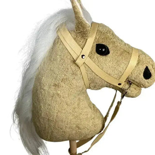 Hellbraunes Bio-Steckenpferd Zimtstern mit Gebiss – handgemachtes Reitspielzeug für Kinder von PAT & PATTY