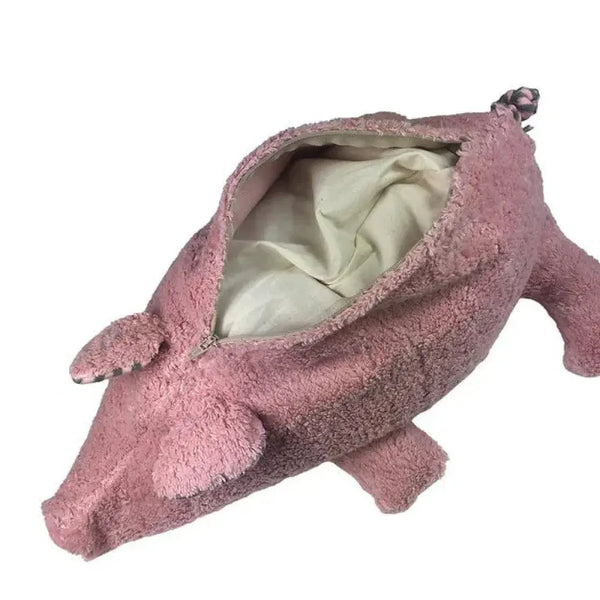 Kuschelkissen Schwein aus Bio-Baumwolle – Handgefertigt mit Spelzfüllung