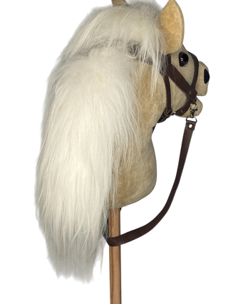 Bio Hobby Horse Steckenpferd beiges Samt / Velvet GOTS zertifiziert von PAT & PATTY