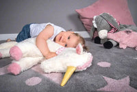 Großes Bio Kuscheltier Einhorn – 62 cm, Handgefertigt, Bio-Baumwolle & Bio-Hirsespelz — Ansicht 2