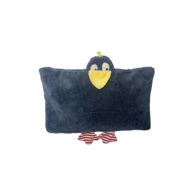 Bio Kuschelkissen Rabe – 100 % Bio-Baumwolle kbA, Dinkel-/Hirsespelzfüllung, handgefertigt — Pat & Patty