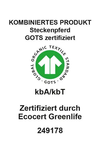 Bio Steckenpferd Einhorn – Handgefertigt, Bio-Baumwolle, kbA GOTS — Ansicht 7