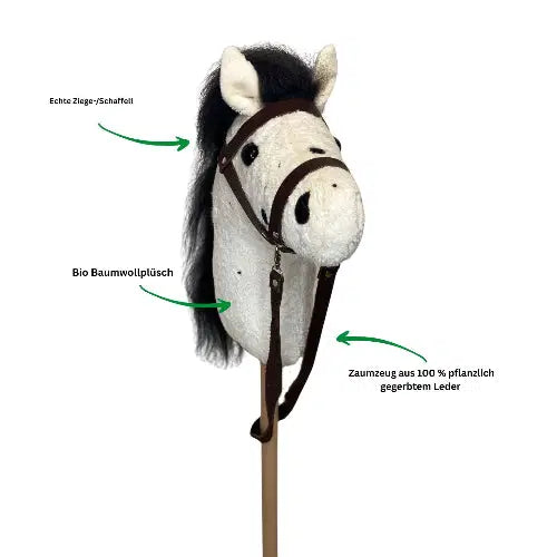 Organic Hobby Horse Dottie – 100% organic cotton (kbA), pure wool filling, handmade in Germany — Ansicht 2