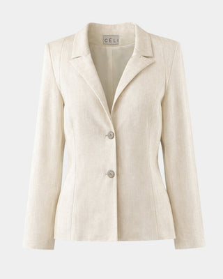 Blazer Sustainable Bio-Leinen Gabi, weiß | Bio-Leinen | Klassisches Design | EU-Produktion