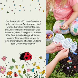 Naturabenteuer – Dose mit 100 Blumenmurmeln | Für Kinder | Nachhaltig & spielerisch