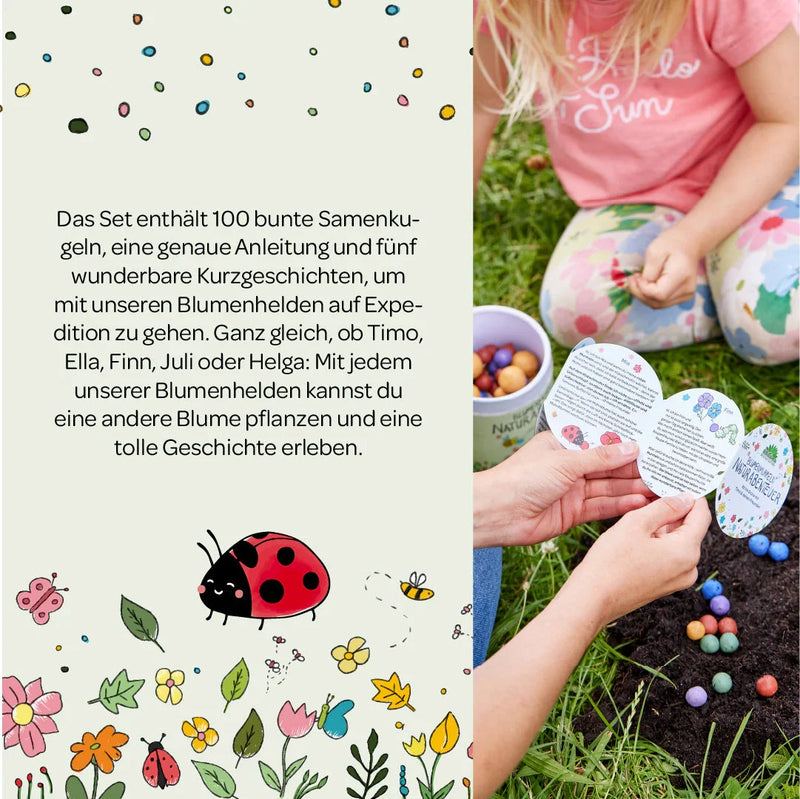 Nature adventure – 100 flower marbles | Seed bombs for kids | Sustainably handcrafted — Ansicht 5
