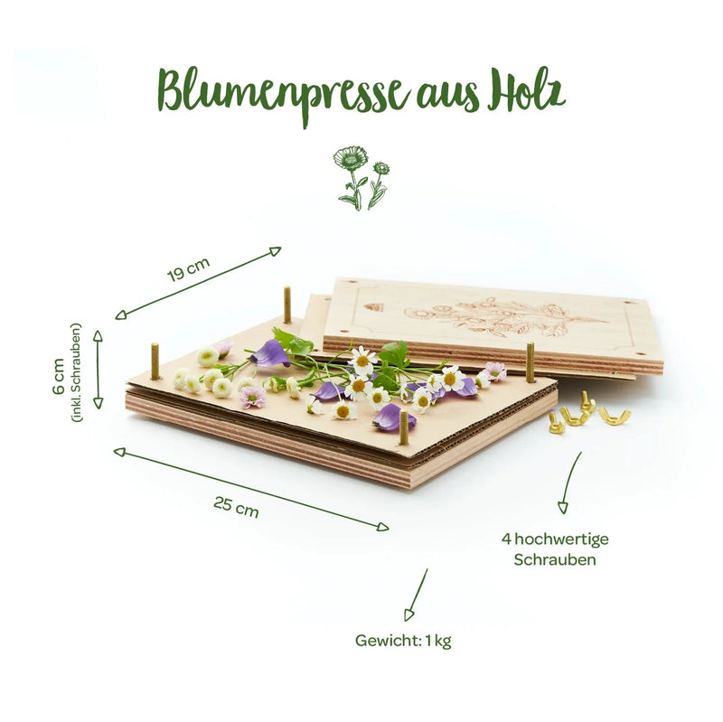 Flower Press Beechwood Handmade 190×250 mm — Ansicht 8