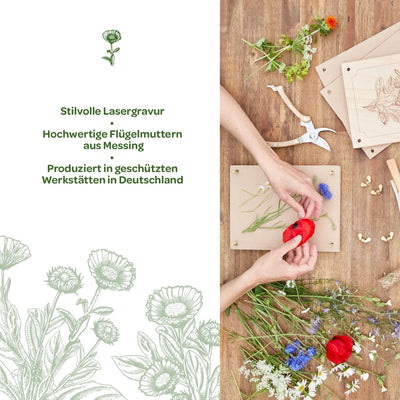 Flower Press Beechwood Handmade 190×250 mm