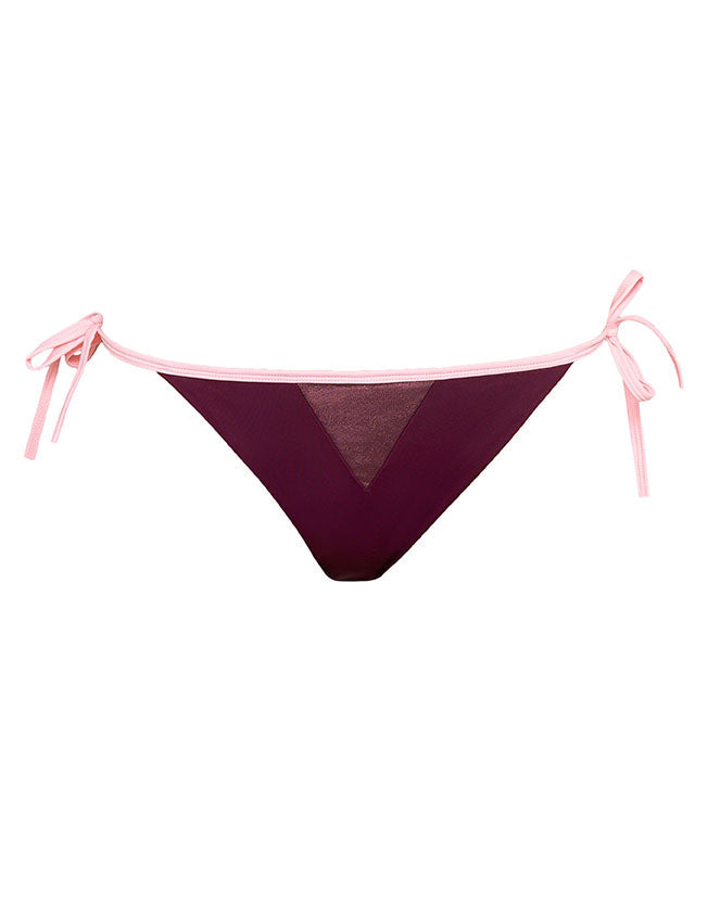 Fiji Bikini Pants Aubergine ECONYL® Metallic-Glanz – Recycelt, UV-Schutz UPF50+ — Ansicht 6