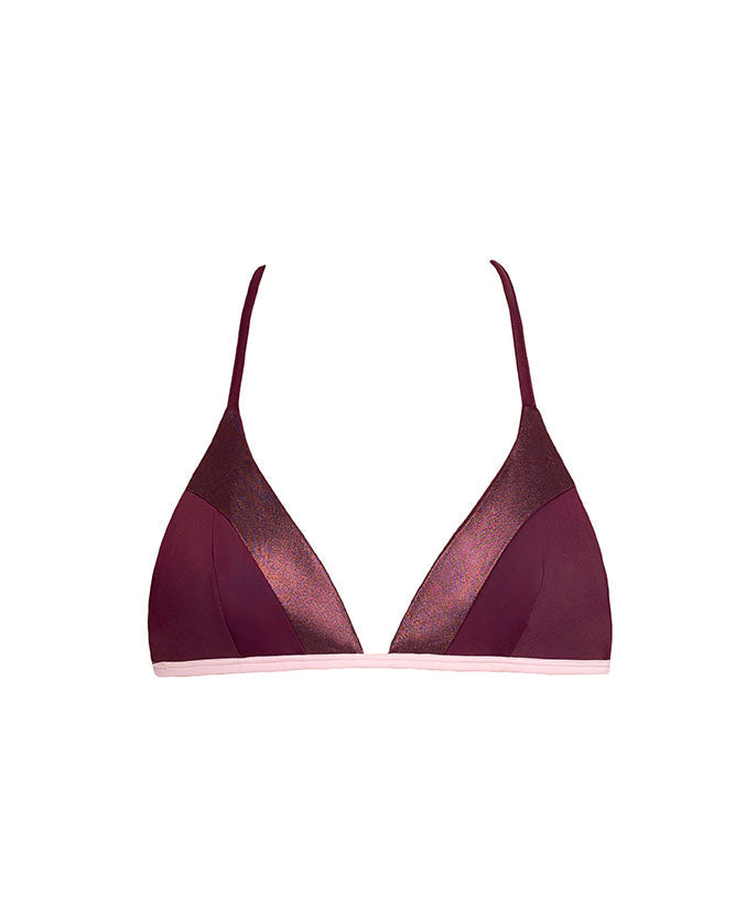 Fiji Bikini Top Aubergine ECONYL® – UV-Schutz UPF50+ — Ansicht 5