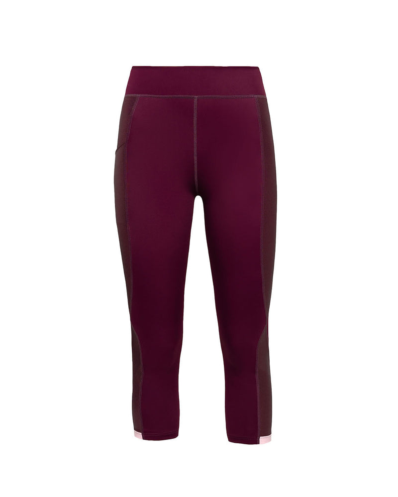 Honolulu 3/4 Leggings Aubergine – High Waist, Seitentasche, recycelt — Ansicht 5
