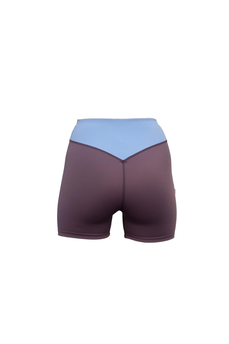 Oban Shorts Purple Gray/Light Blue – high waist, ECONYL®, quick-drying — Ansicht 5
