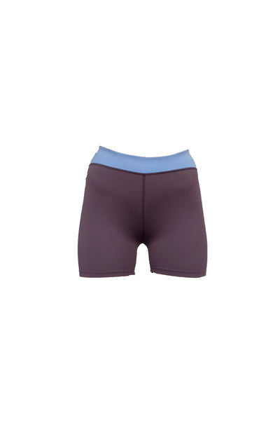 Oban Shorts Purple Gray/Light Blue – high waist, ECONYL®, quick-drying