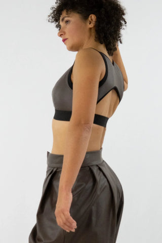 Bra-Top CHOC – Bra top with cut-out and leather look