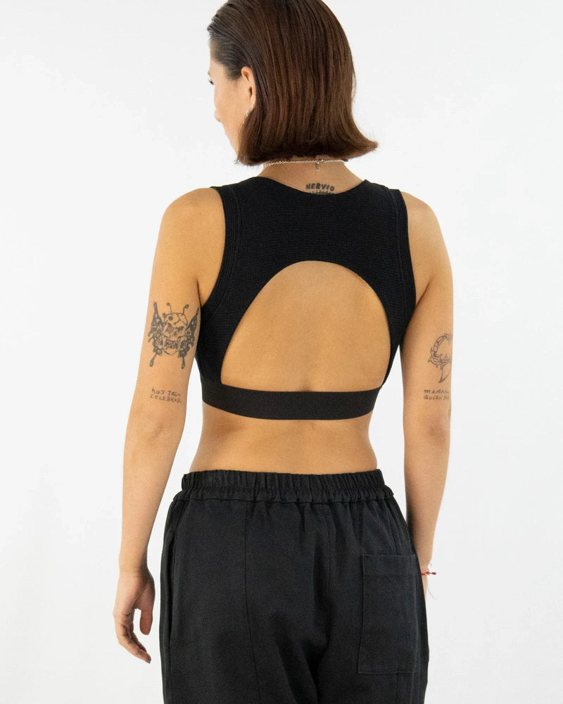 GRIB Bra-Top mit Rücken-Cut-Out Bio-Baumwolle handgefertigt Berlin — Ansicht 5