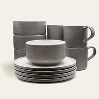 Ddoria Brunch Set – Steingut handgefertigt in Granit Grau — Ansicht 8