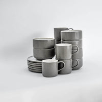 Ddoria Brunch Set – Steingut handgefertigt in Granit Grau — Ansicht 14