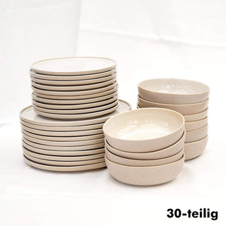 Geschirr Set Eelina – Steingut | Cappuccino Beige | Handgemacht & nachhaltig