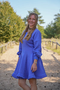 KAYLA Kleid Violet Blue – Bio-Baumwolle, taillenbetont — Ansicht 5