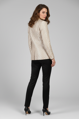 ALINE CELI COUTURE Brokatblazer – Gold-Relief | Satinrevers | Recycelt
