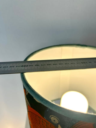 70er Jahre Jasba Vasenlampe mit japanischem Koi-Schirm