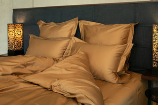 Bettwäsche Set Uni Cinnamon – 100% Baumwolle | Satin 300 TC | Bügelleicht