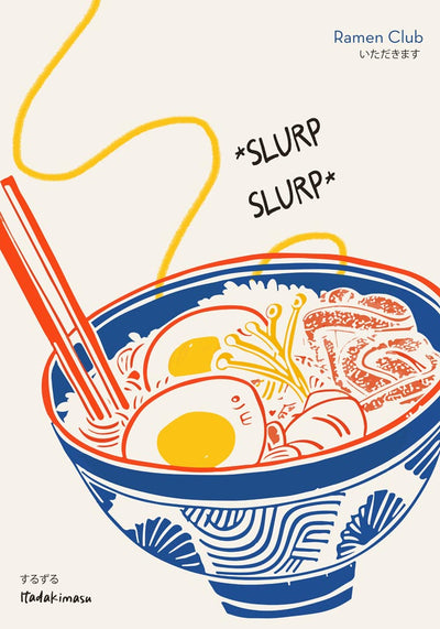 Ramen Club Graphic Art Poster – Fine Art Print Japanisches Design Atelierdruck