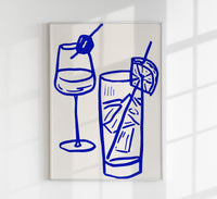 Drinks Graphic Art Poster | Fine Art Print | Minimalist Bar Illustration — Ansicht 1