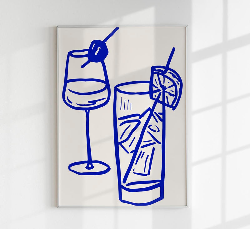 Drinks Graphic Art Poster | Fine Art Print | Minimalist Bar Illustration — Patroa Studio