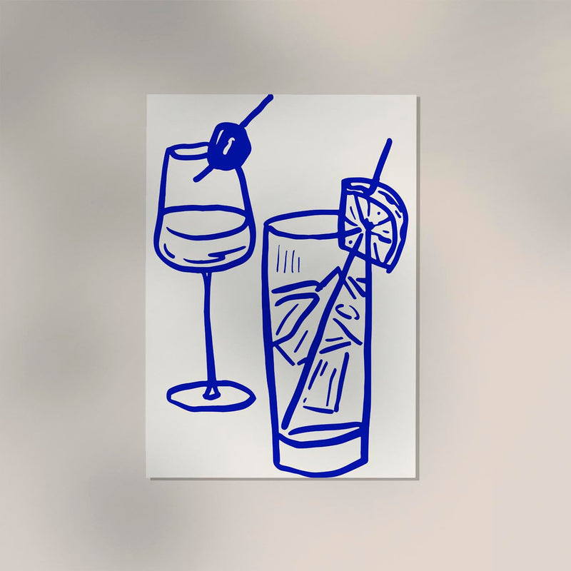 Drinks Graphic Art Poster | Fine Art Print | Minimalist Bar Illustration — Ansicht 3