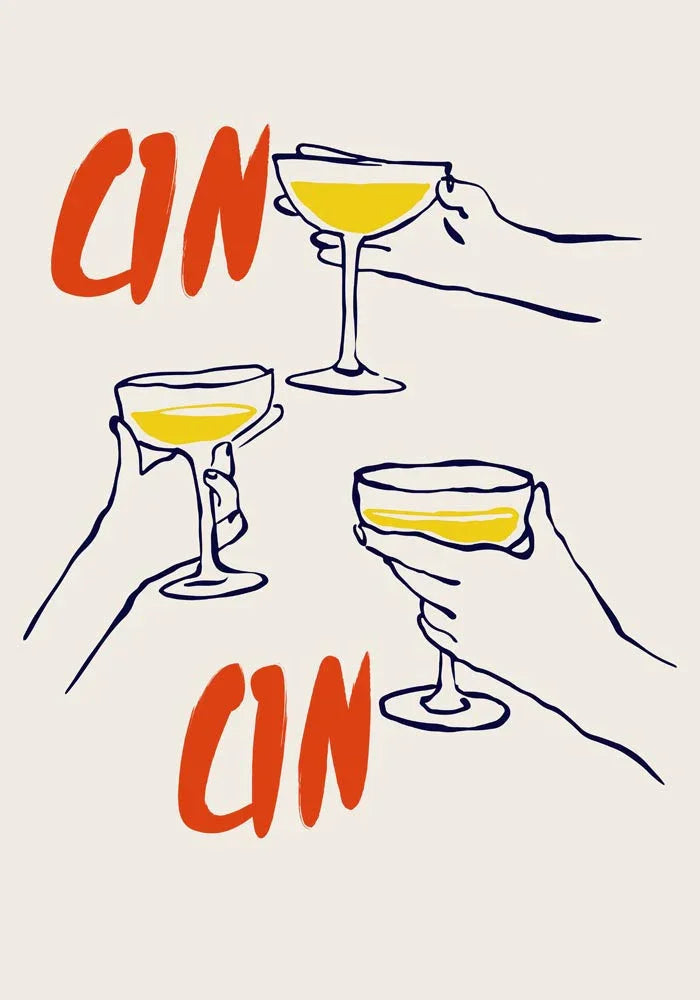 Raise your glass and Cin Cin Art Poster – Handgefertigt in Berlin — Ansicht 4