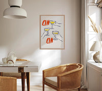 Raise your glass and Cin Cin Art Poster – Handgefertigt in Berlin — Ansicht 2