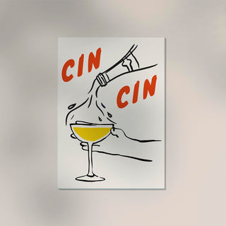 Fill Your Glass and Cin Cin Art Poster – Fröhlich | Einladend | Modern