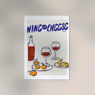 Wine and Cheese Club Art Poster – Fine Art Print | Kulinarische Kunst | Zeitloser Genuss