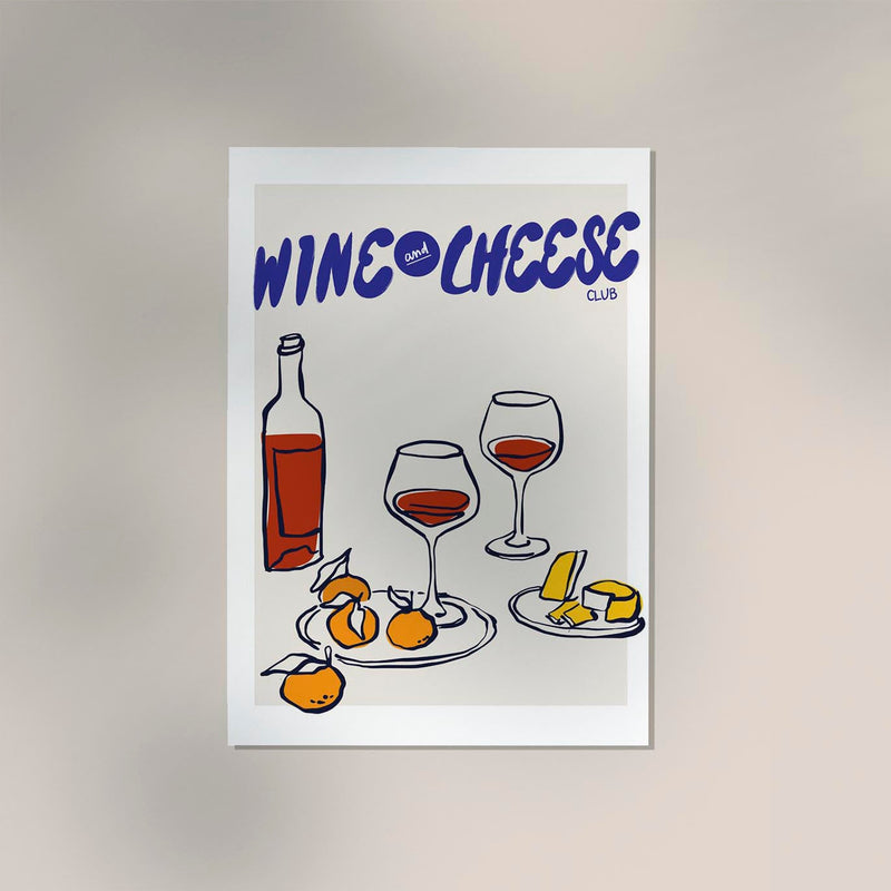 Wine and Cheese Club Art Poster – Fine Art Print Patroa Studio — Ansicht 2