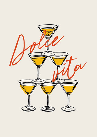 Drinks & La Dolce Vita – Art Poster | Fine Art Print | Italian-Inspired Bar Art