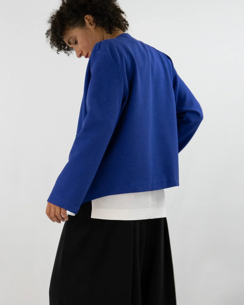 Easy YVES Cardigan Strahlend Blau 100% Baumwolle — Ansicht 6