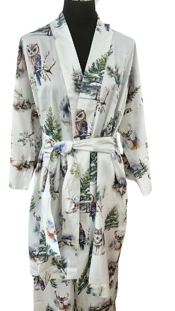 Satin Kimono Chalet aus ägyptischer Baumwolle 100% Mako