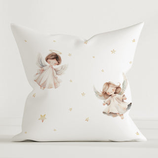 Dekokissen „Christkind“ 40×40 cm mit festlicher Christkind‑Illustration – OEKO‑Tex Baumwolle, GOTS‑Farben, weich, hautfreundlich und besinnlich fürs Kinderzimmer
