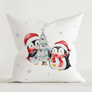 Leslis "Winter Pinguine" Dekokissen – Baumwolle | Wintermotiv | Kinderzimmer