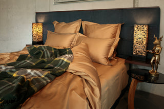 Bettwäsche Set Uni Cinnamon – 100% Baumwolle | Satin 300 TC | Bügelleicht