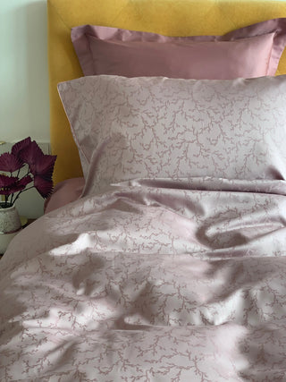 Damast go-green Bettwäsche Set Coconut Clay – Nachhaltig & komfortabel | 50% Baumwolle 50% Lyocell | Bügelleicht