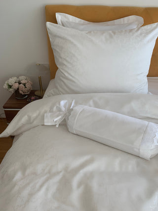 Damast go-green Bettwäsche Set Coconut White – 50% Baumwolle | 50% Lyocell | Bügelleicht