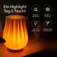 Cora 3D Printed Table Lamp | Recycled PLA & Oak Wood — Ansicht 8