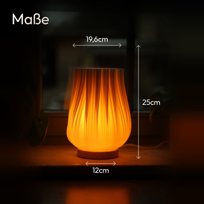 Cora 3D Printed Table Lamp | Recycled PLA & Oak Wood — Ansicht 5