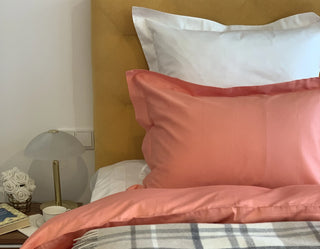 Bettwäsche Set Coral Uni – 100% mercerisierte Baumwolle | Satin 300 TC | Bügelleicht